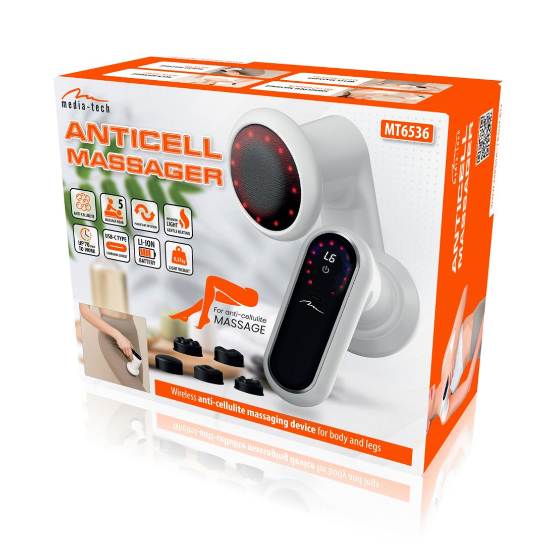 Anti-Cellulite-Massagegerät, MEDIA-TECH, Massagegun, 5 Massageköpfe, 6 Geschwindigkeitsstufen, MT6536