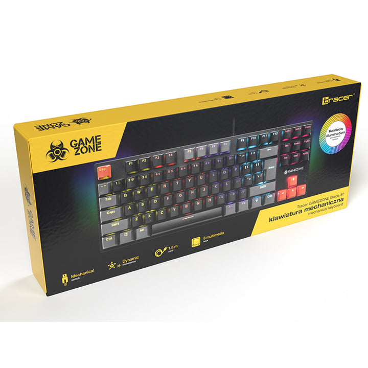 Mechanische Tastatur Tracer, bunte Regenbogenbeleuchtung, GAMEZONE Blade 87