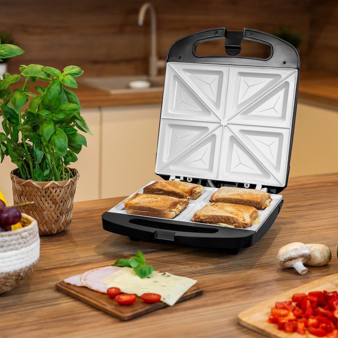 Teesa Sandwichtoaster, Keramikplatten, für 4 Sandwiches, maximale Leistung 1500 W, TSA3229B