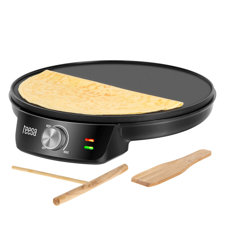 Teesa Pfannkuchenpfanne, elektrische Pfannkuchenpfanne, Durchmesser 30 cm, Leistung 1200 W, TSA3235