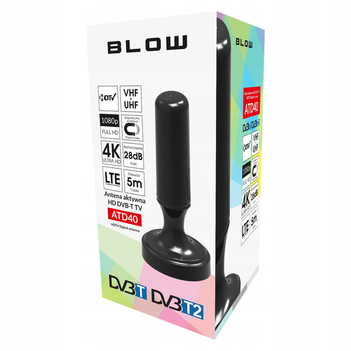 DVB-T-Antenne Blow, aktiv, intern, Verstärkung 28 dB, integrierter LTE-Filter, Empfang im Frequenzbereich 168–790 MHz, 21-040#