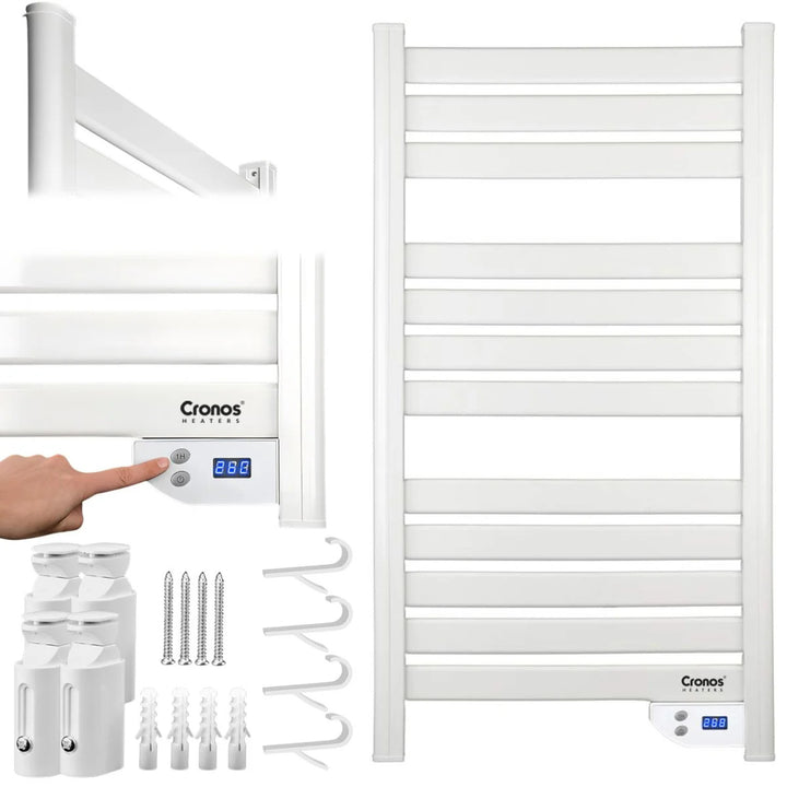 Elektrischer Badheizkörper Cronos, Leistung 500 W, heizt Räume bis zu 6 m² beheizt, LCD-Display, AUTO-Funktion, TIMER und Fensteröffnungserkennung, TW-500