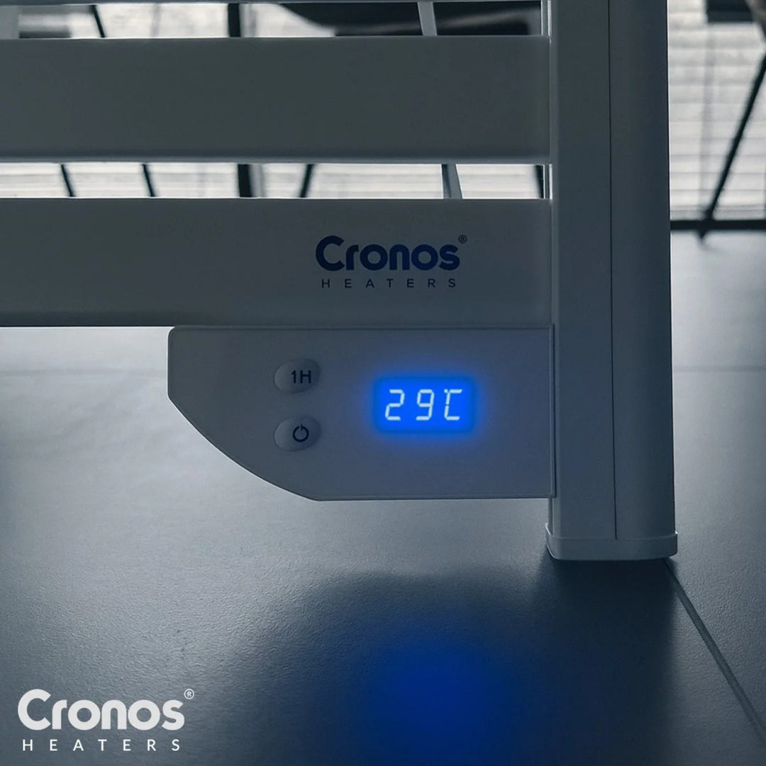 Elektrischer Badheizkörper Cronos, Leistung 500 W, heizt Räume bis zu 6 m² beheizt, LCD-Display, AUTO-Funktion, TIMER und Fensteröffnungserkennung, TW-500