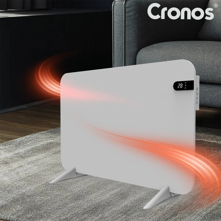 Elektroheizkörper Cronos, Farbe Weiß, Leistung 450 W, Heizleistung bis zu 14 m², eingebauter Thermostat, Fernbedienung, Fenster-Offen-Sensor, Standfüße im Lieferumfang enthalten, WFH-450TW
