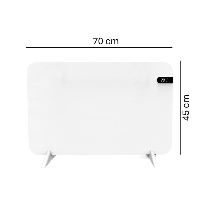 Elektroheizkörper Cronos, Farbe Weiß, Leistung 450 W, Heizleistung bis zu 14 m², eingebauter Thermostat, Fernbedienung, Fenster-Offen-Sensor, Standfüße im Lieferumfang enthalten, WFH-450TW