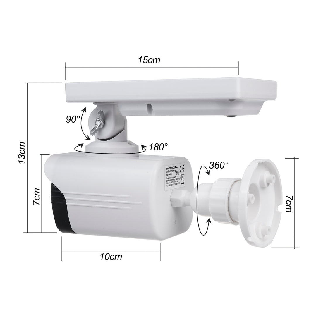 Solar-Kameraattrappe, blinkende LED, Bewegungssensor, LED-Beleuchtung, kostenloser Aufkleber, SOL1800S, 4 Stück