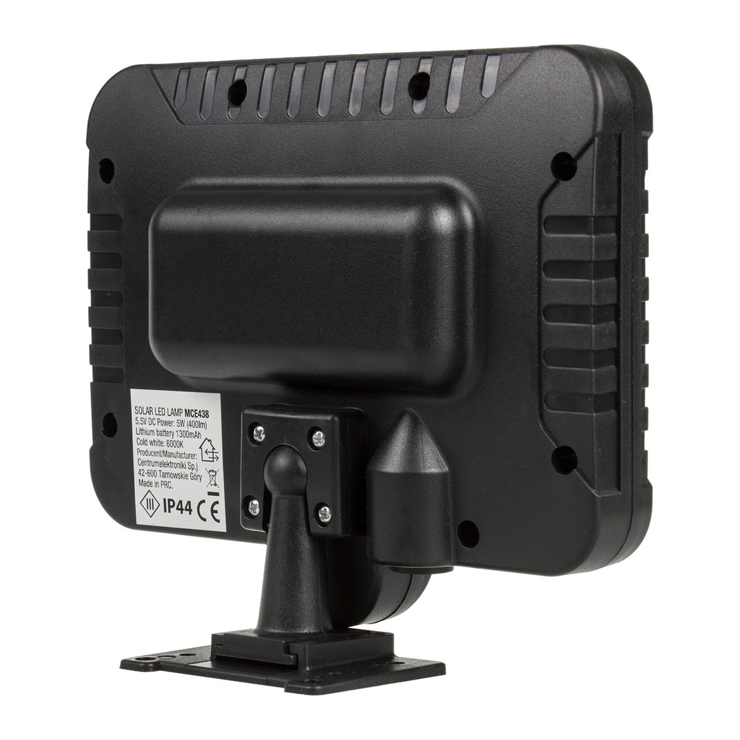 Solar-LED-Flutlicht mit Bewegungssensor Maclean, IP44, 5 W, 400 lm, 6000 K, Lithium-Akku 1300 mAh, 5,5 V DC MCE438, 2 Stück