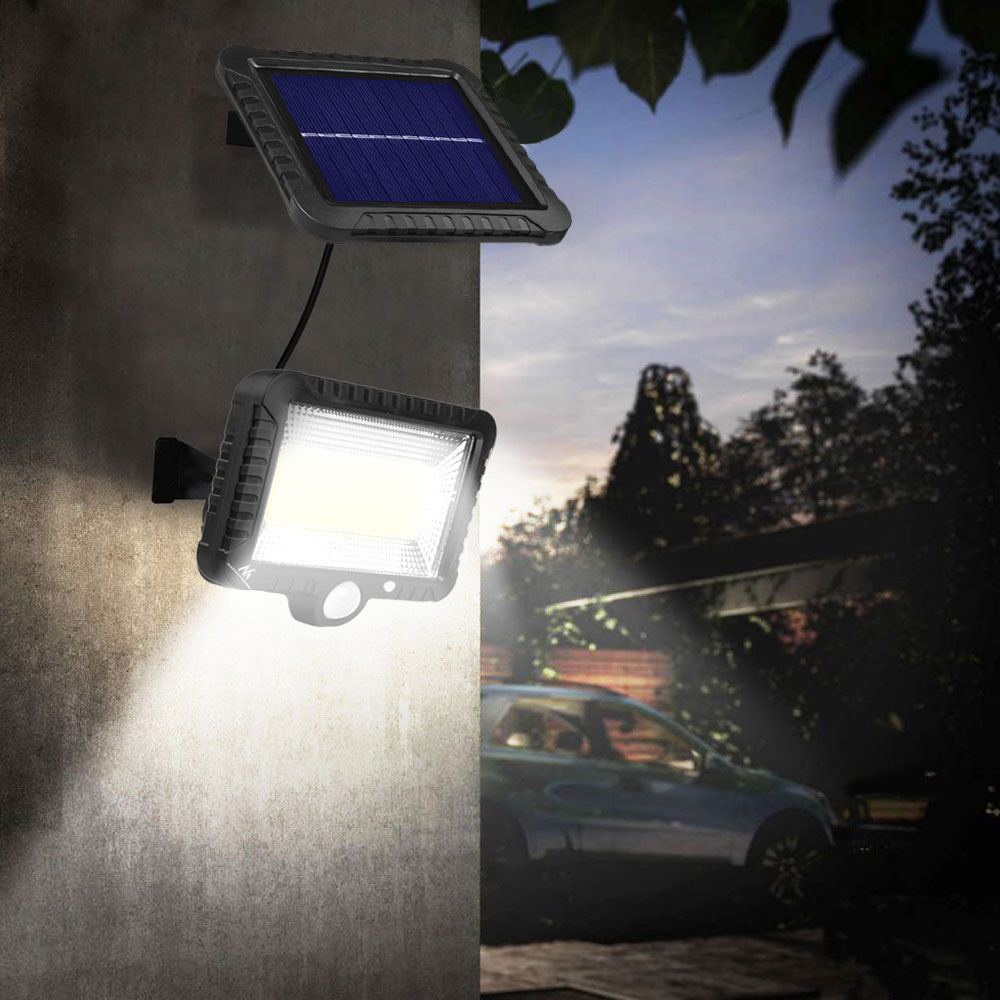 Solar-LED-Flutlicht mit Bewegungssensor Maclean, IP44, 5 W, 400 lm, 6000 K, Lithium-Akku 1300 mAh, 5,5 V DC MCE438, 4 Stück
