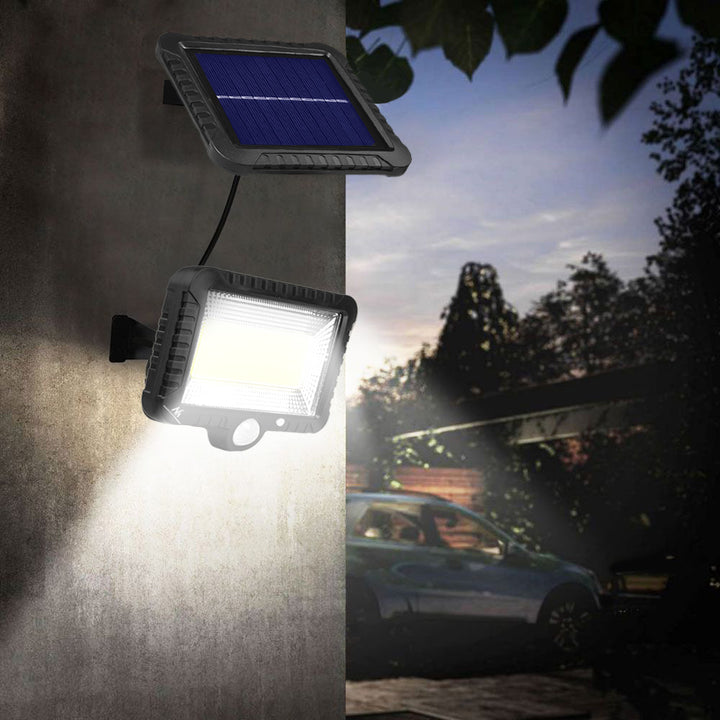 Solar-LED-Flutlicht mit Bewegungssensor Maclean, IP44, 5 W, 400 lm, 6000 K, Lithium-Akku 1300 mAh, 5,5 V DC MCE438, 4 Stück