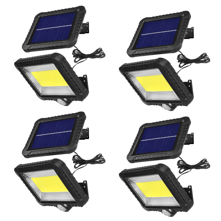 Solar-LED-Flutlicht mit Bewegungssensor Maclean, IP44, 5 W, 400 lm, 6000 K, Lithium-Akku 1300 mAh, 5,5 V DC MCE438, 4 Stück