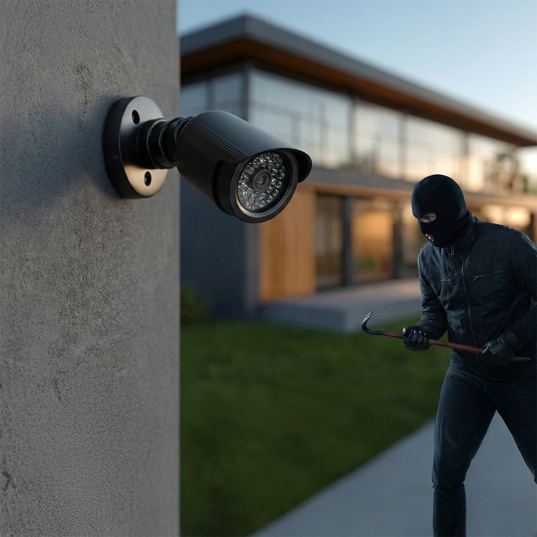 Attrappe einer Röhrenkamera, IR-LEDs, schwarz, Stromversorgung 2xAA (im Lieferumfang enthalten), ABS, IR1800 B