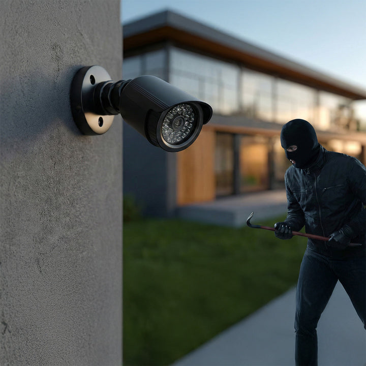 Attrappe einer Röhrenkamera, IR-LEDs, schwarz, Stromversorgung 2xAA (im Lieferumfang enthalten), ABS, IR1800 B