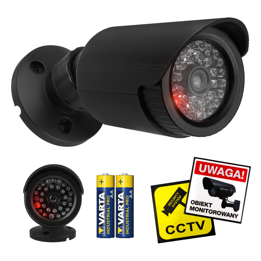 Attrappe einer Röhrenkamera, IR-LEDs, schwarz, Stromversorgung 2xAA (im Lieferumfang enthalten), ABS, IR1800 B