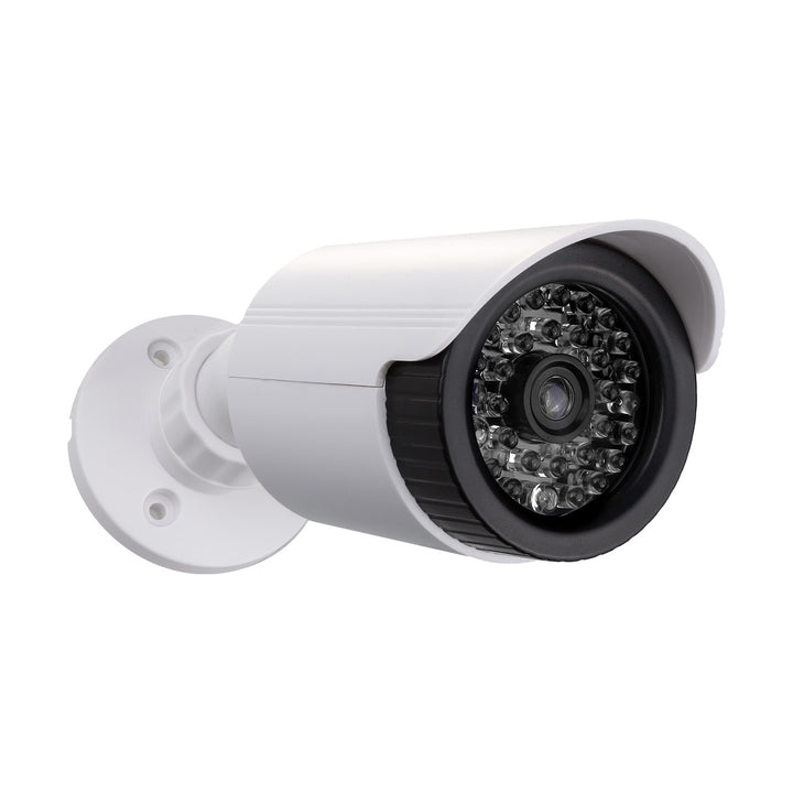 Attrappe einer Röhrenkamera, IR-LEDs, weiß, Stromversorgung 2xAA (im Lieferumfang enthalten), ABS, IR1800 W