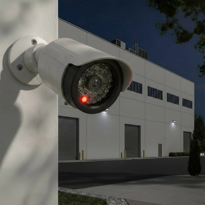 Attrappe einer Röhrenkamera, IR-LEDs, weiß, Stromversorgung 2xAA (im Lieferumfang enthalten), ABS, IR1800 W