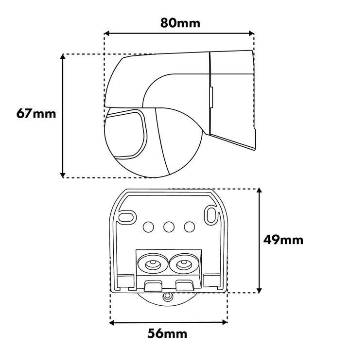 Maclean PIR-Bewegungsmelder 12–24 V, Infrarot, IP44, schwarz, Reichweite 12 m, max. Belastbarkeit 60/120 W, MCE623 B