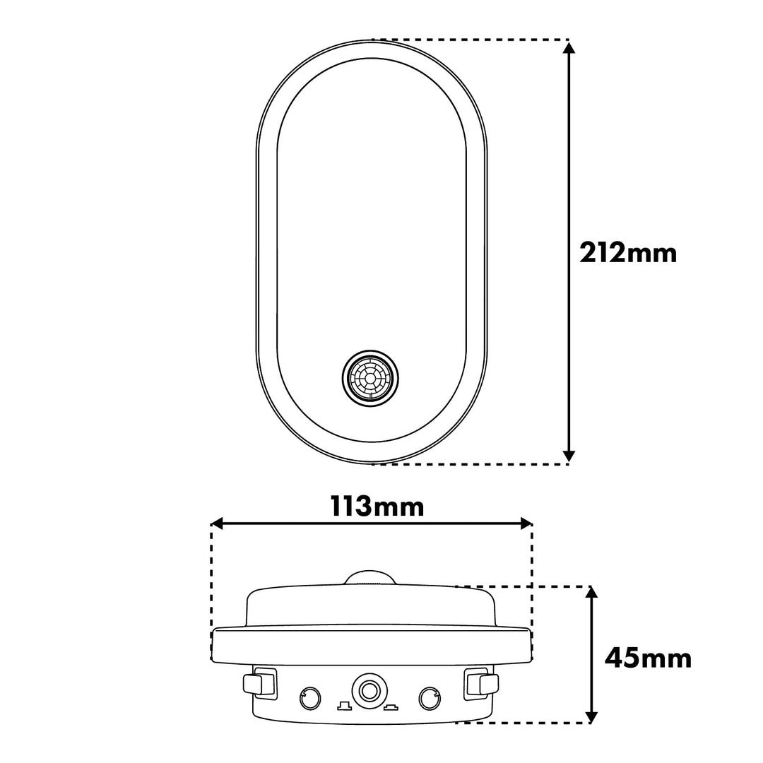Maclean LED-Leuchte mit Bewegungsmelder, PIR-Sensor, weiß, 10 W/15 W/18 W, IP65, einstellbare Farbtemperatur 3000/4000/6000 K, MCE534 W