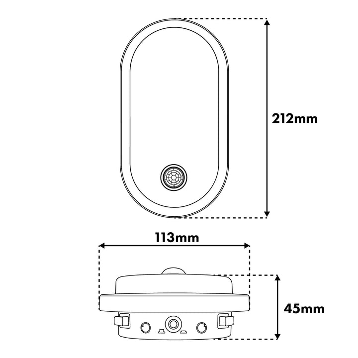 Maclean LED-Leuchte mit Bewegungsmelder, PIR-Sensor, weiß, 10 W/15 W/18 W, IP65, einstellbare Farbtemperatur 3000/4000/6000 K, MCE534 W