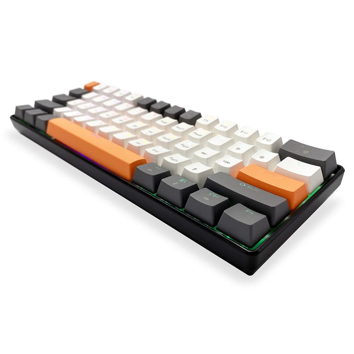 ZONE 61 – Mechanische Gaming-Tastatur, 60 % Short, mechanische Silent RED-Schalter, farbige Hintergrundbeleuchtung, 61 Tasten, USB-C, Mediatech