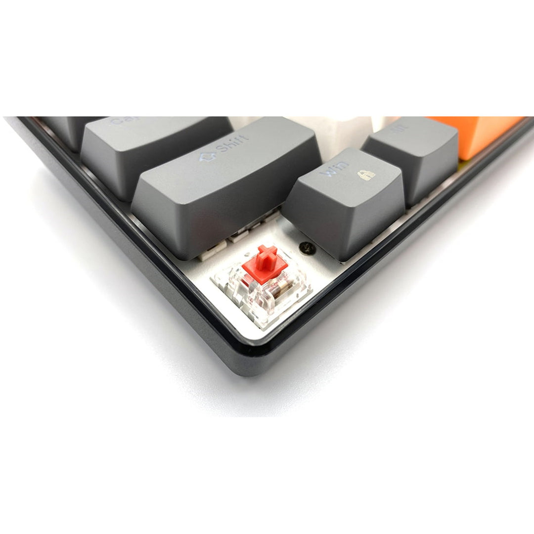 ZONE 61 – Mechanische Gaming-Tastatur, 60 % Short, mechanische Silent RED-Schalter, farbige Hintergrundbeleuchtung, 61 Tasten, USB-C, Mediatech