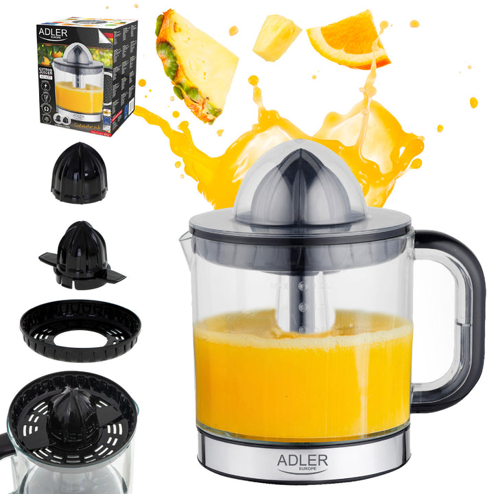 Adler Zitruspresse, Fassungsvermögen 1,2 l, maximale Leistung 60 W, schwarz, AD 4012
