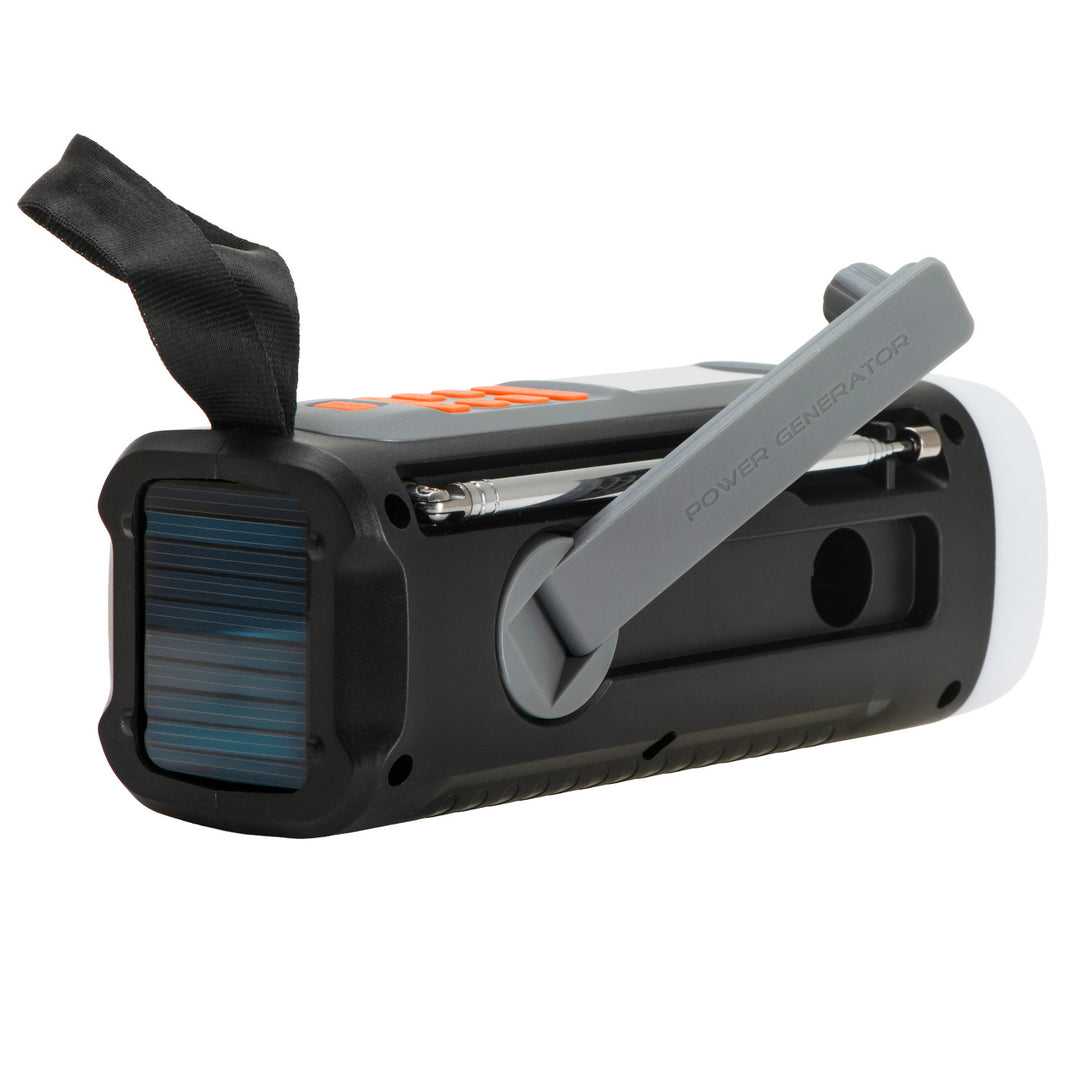 Adler Notfallradio mit Solarpanel, Kurbel und Powerbank, Bluetooth 5.0, 4-W-LED-Taschenlampe, 4500 mAh, AD 1920