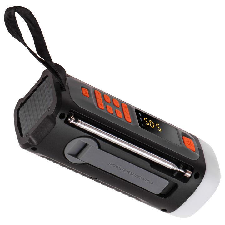 Adler Notfallradio mit Solarpanel, Kurbel und Powerbank, Bluetooth 5.0, 4-W-LED-Taschenlampe, 4500 mAh, AD 1920