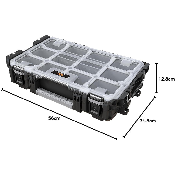 Werkzeugkiste Keter ROC Pro Gear 1.0, Fassungsvermögen über 13 Liter, transparenter und robuster Deckel, staub- und wasserdichte Dichtung, Metallverschlüsse, 257190