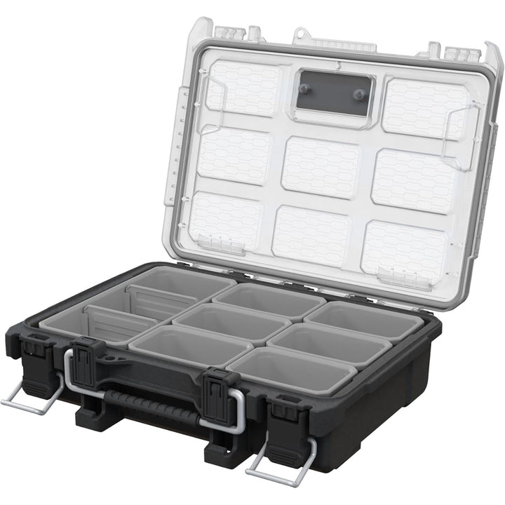 Keter ROC Pro Gear 2.0 Werkzeugorganizer, Halterung zur Wandmontage, transparente und robuste Abdeckung, Staub- und wasserdichte Dichtung, Metallverschlüsse, 256983