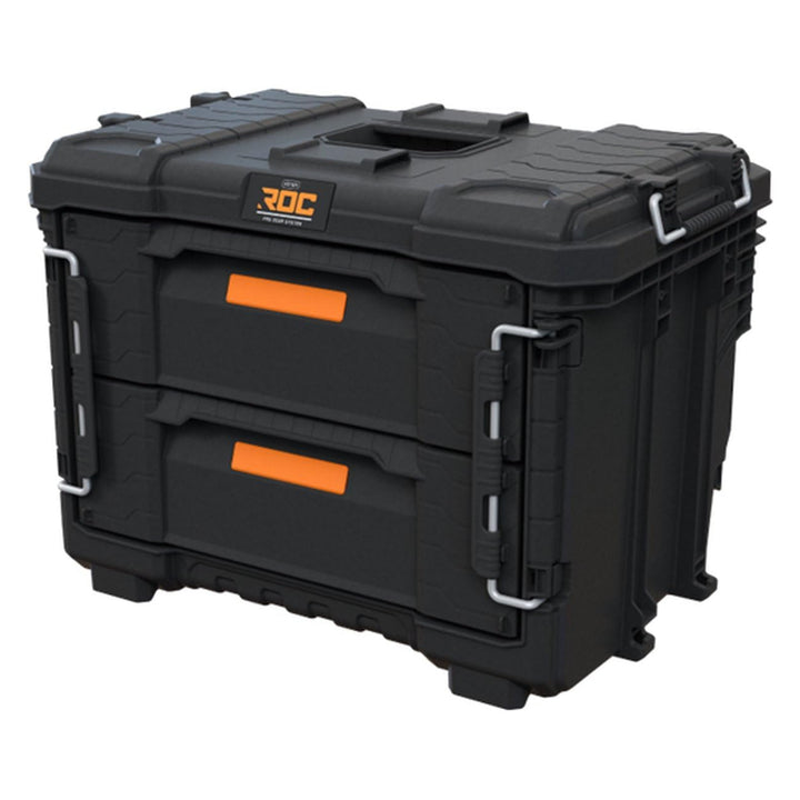 Keter ROC Pro Gear 2.0 XL-Werkzeugkasten, mit zwei Schubladen, integrierten Trennwänden, Platz für ein Vorhängeschloss, Verschlüssen an der Vorderseite, 259841