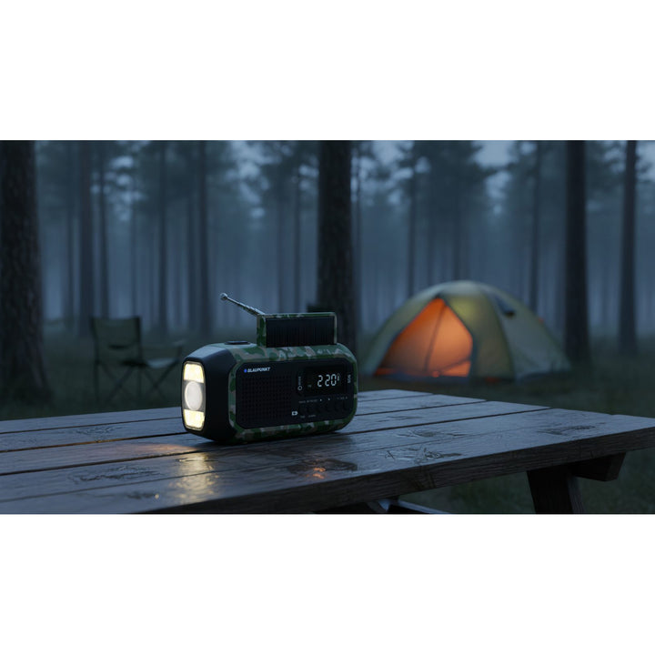FM-Notfunkgerät von Blaupunkt, LED-Taschenlampe, Leselampe, dreifaches Ladesystem, SOS-Alarm, ER20GC