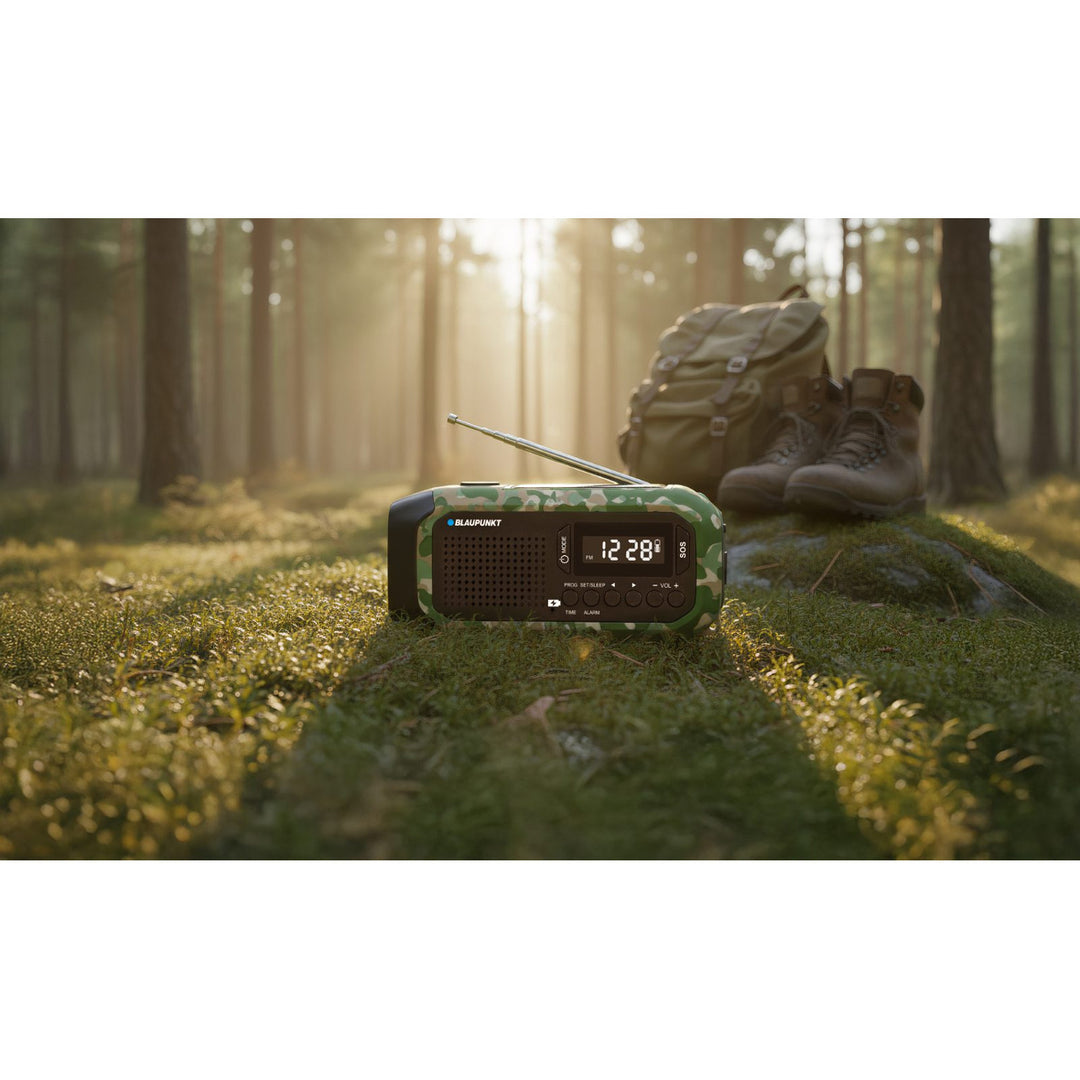 FM-Notfunkgerät von Blaupunkt, LED-Taschenlampe, Leselampe, dreifaches Ladesystem, SOS-Alarm, ER20GC