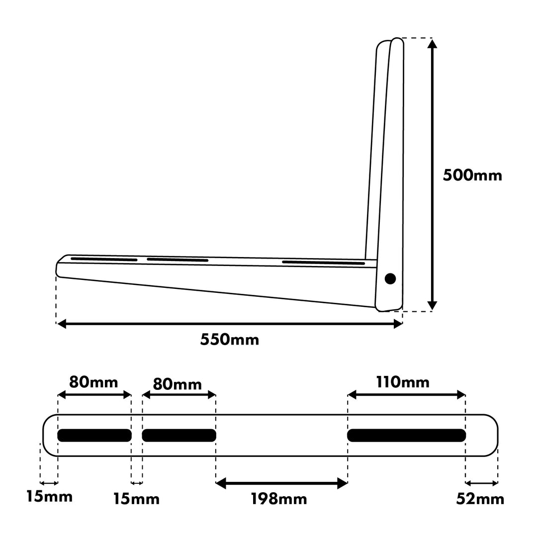 Halterung / Aufhängung für Maclean-Klimaanlagen / Wärmepumpen, Armlänge 500 × 550 mm, verzinkter Stahl, bis zu 250 kg, MC-144