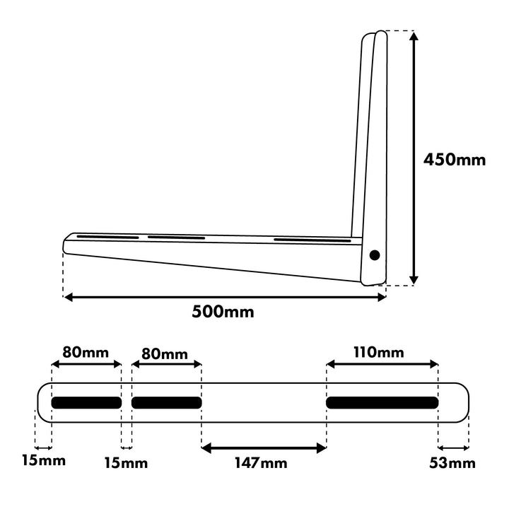Halterung / Aufhängung für Maclean-Klimaanlagen / Wärmepumpen, Armlänge 450 × 500 mm, verzinkter Stahl, bis 200 kg, MC-145