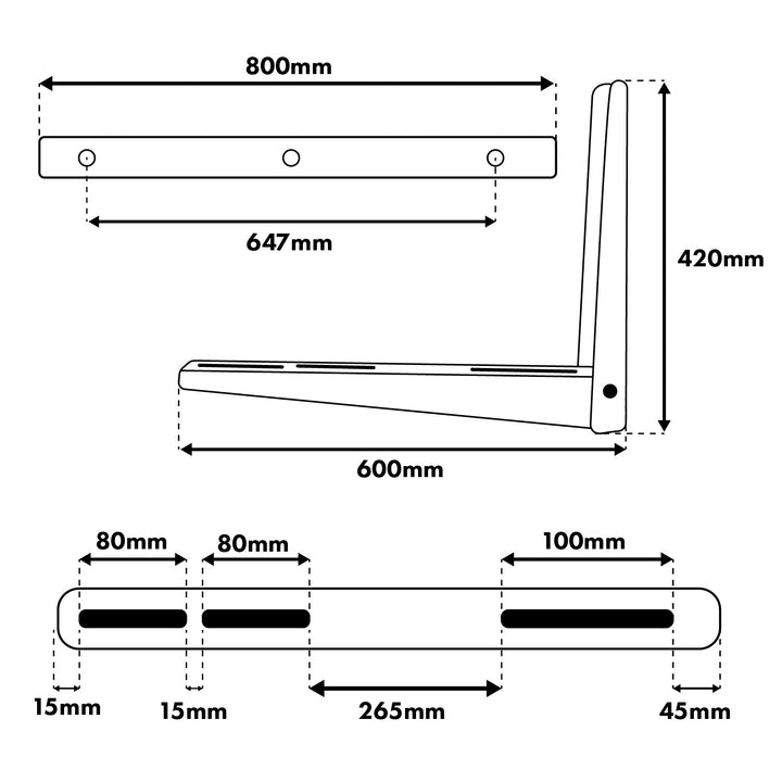 Halterung / Aufhängung für Maclean-Klimaanlagen / Wärmepumpen, Abmessungen 800 × 420 × 600 mm, verzinkter Stahl, bis zu 260 kg, MC-147
