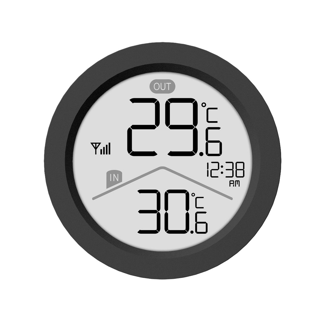 GreenBlue Funk-Wetterstation, Innen-/Außentemperatur, Uhr, wahlweise °C / °F, Reichweite bis zu 60 m, schwarz, GB162 B