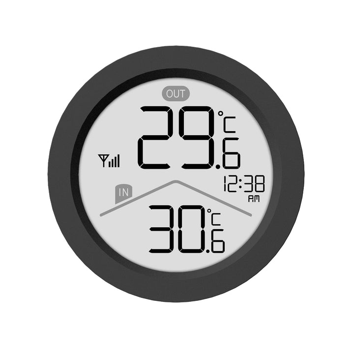 GreenBlue Funk-Wetterstation, Innen-/Außentemperatur, Uhr, wahlweise °C / °F, Reichweite bis zu 60 m, schwarz, GB162 B