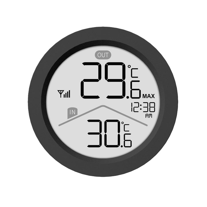 GreenBlue Funk-Wetterstation, Innen-/Außentemperatur, Uhr, wahlweise °C / °F, Reichweite bis zu 60 m, schwarz, GB162 B