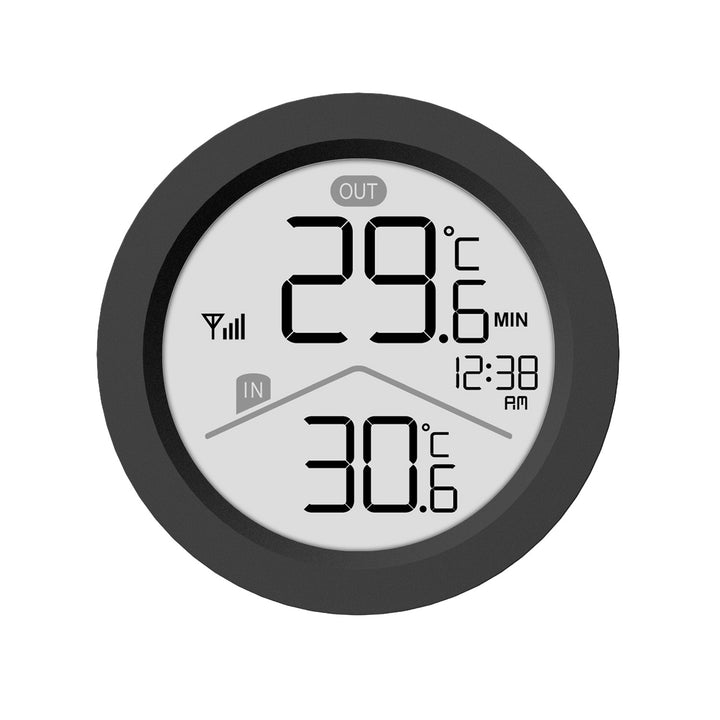 GreenBlue Funk-Wetterstation, Innen-/Außentemperatur, Uhr, wahlweise °C / °F, Reichweite bis zu 60 m, schwarz, GB162 B