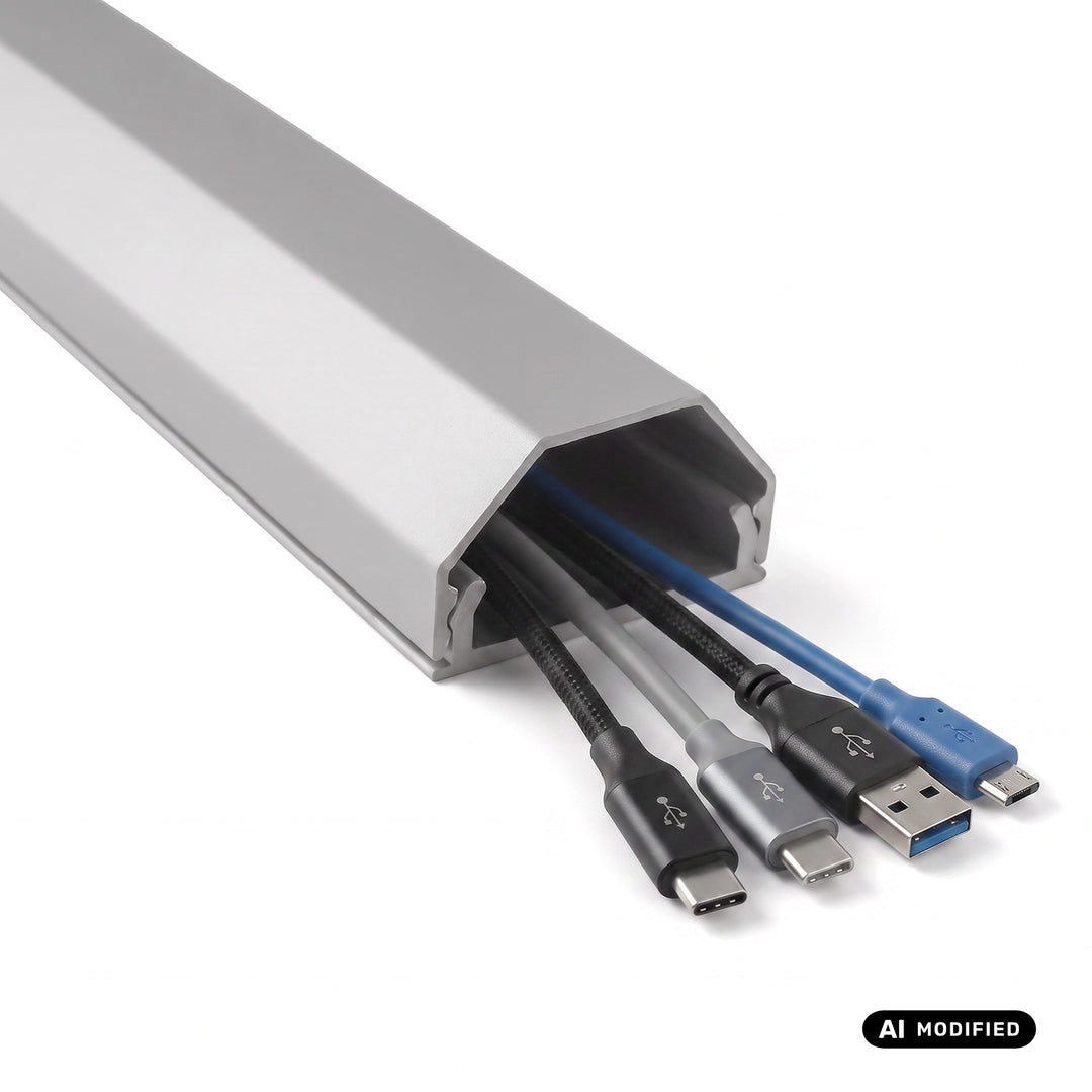 Maclean-Kabelabdeckleiste aus Aluminium, 33 x 18 x 750 mm, silber, MCTV-897 S