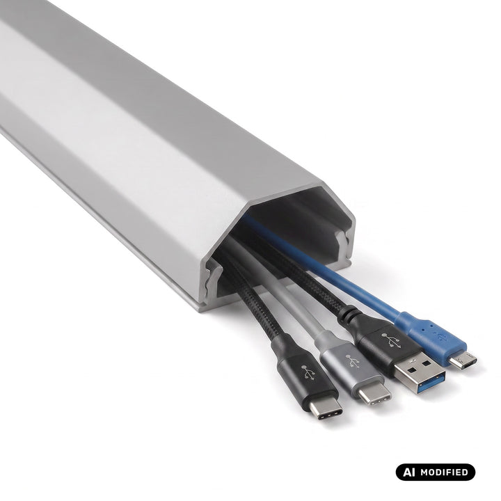 Maclean-Kabelabdeckleiste aus Aluminium, 33 x 18 x 750 mm, silber, MCTV-897 S
