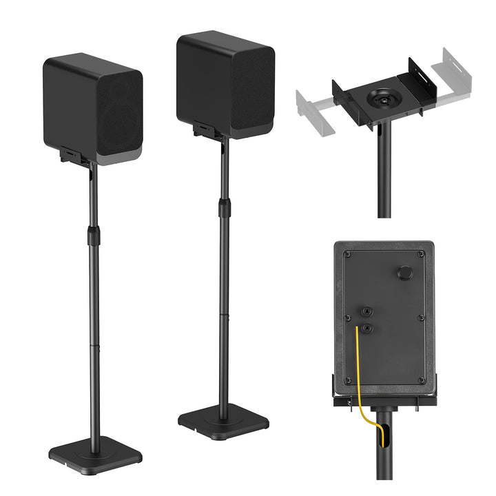 Set mit Maclean-Standfüßen für Lautsprecher, universell einsetzbar, vertikale und horizontale Verstellung +10° bis -10°, max. 5 kg, MC-916