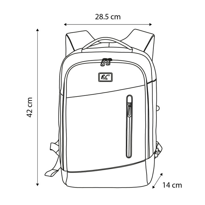 NanoRS Laptop-Rucksack, 15,6", schwarz, 42 x 28,5 x 14, wasserabweisend RS204 B