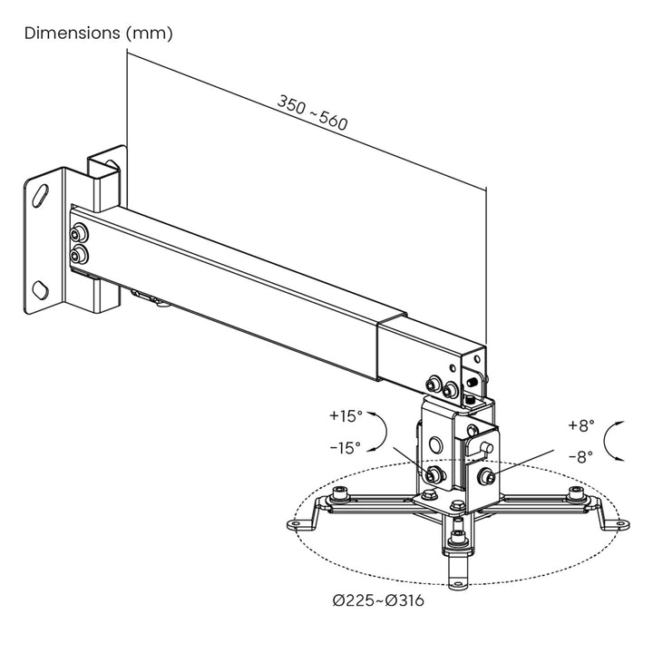 Maclean Universalhalterung / Projektoraufhängung, weiß, bis 20 kg, MC-206 W