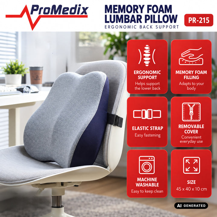 Promedix-Lendenkissen aus Memory-Schaum, 45 x 40 x 10 cm, PR-215