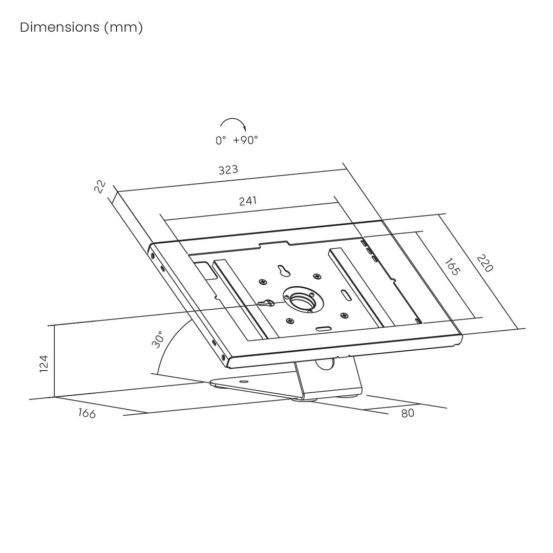 Maclean-Werbehalterung für Tablets, mit Verriegelung, 10,9"–11", iPad Air/Pro, Samsung Tab A- und S-Serie, 220 × 323 × 22 mm, MC-957 B