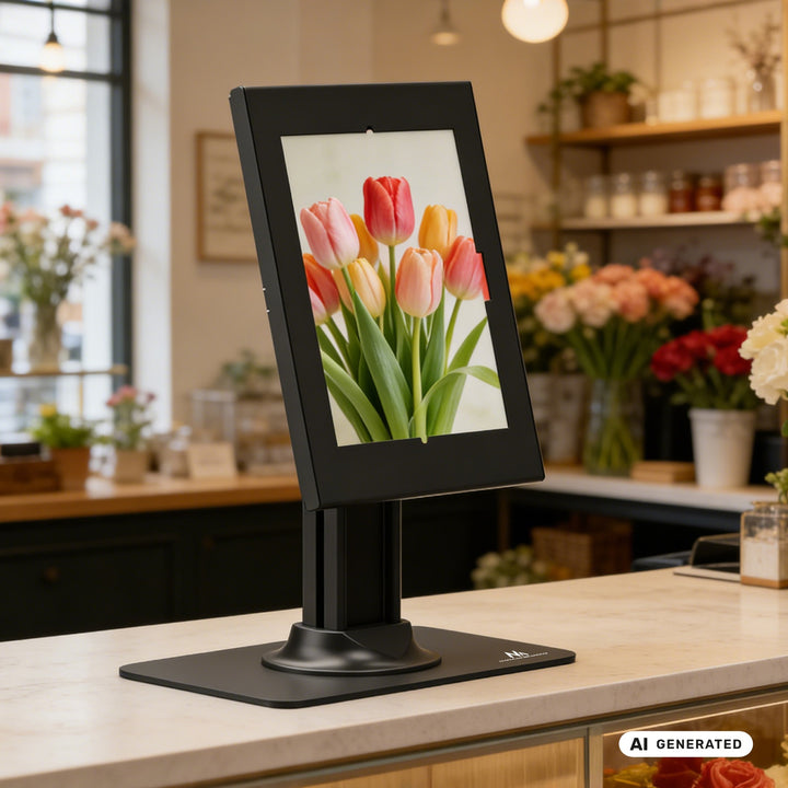 Maclean-Werbehalterung für Tablets, mit Verriegelung, 10,9"–11", iPad Air/Pro, Samsung Tab A- und S-Serie, 220 × 323 × 22 mm, MC-959 B