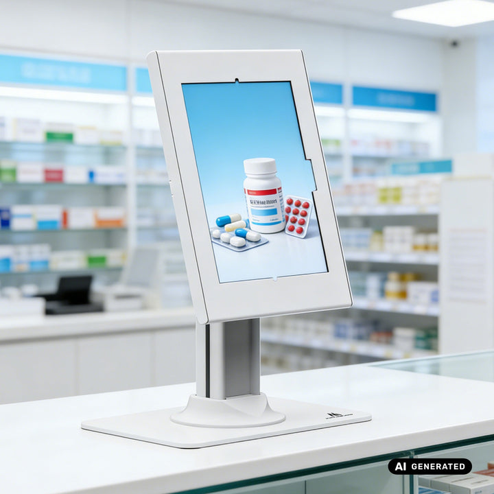 Maclean-Werbehalterung für Tablets, mit Verriegelung, 10,9"–11", iPad Air/Pro, Samsung Tab A- und S-Serie, 220 × 323 × 22 mm, MC-959 W