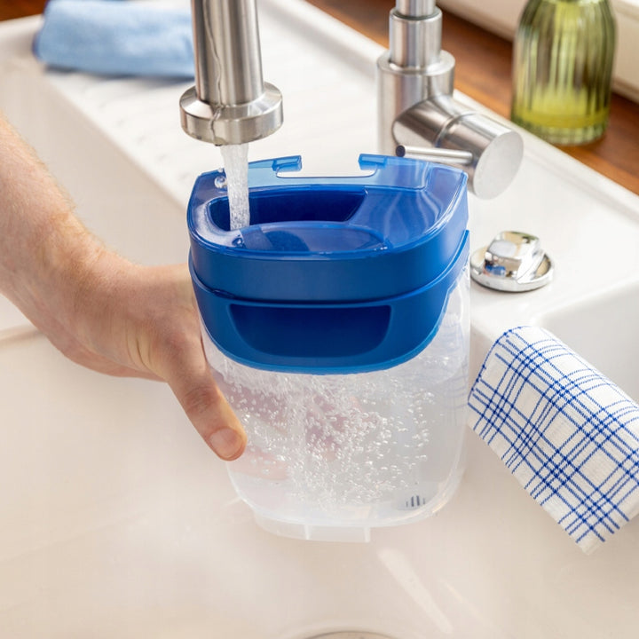 Vileda H2prO Flachmopp, 100 % Trennung von sauberem und schmutzigem Wasser, zwei Behälter, 3 Mikrofaser-Aufsätze, 360°-Drehkopf, 175774