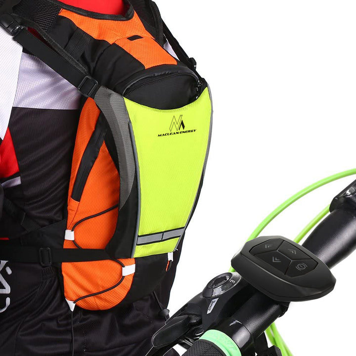 Rucksack mit LED-Signalleuchte, mit Fernbedienung, wasserdicht: Fernbedienung IPx5, Rucksack IPX2 + Sportgurt für das Maclean-Handy
